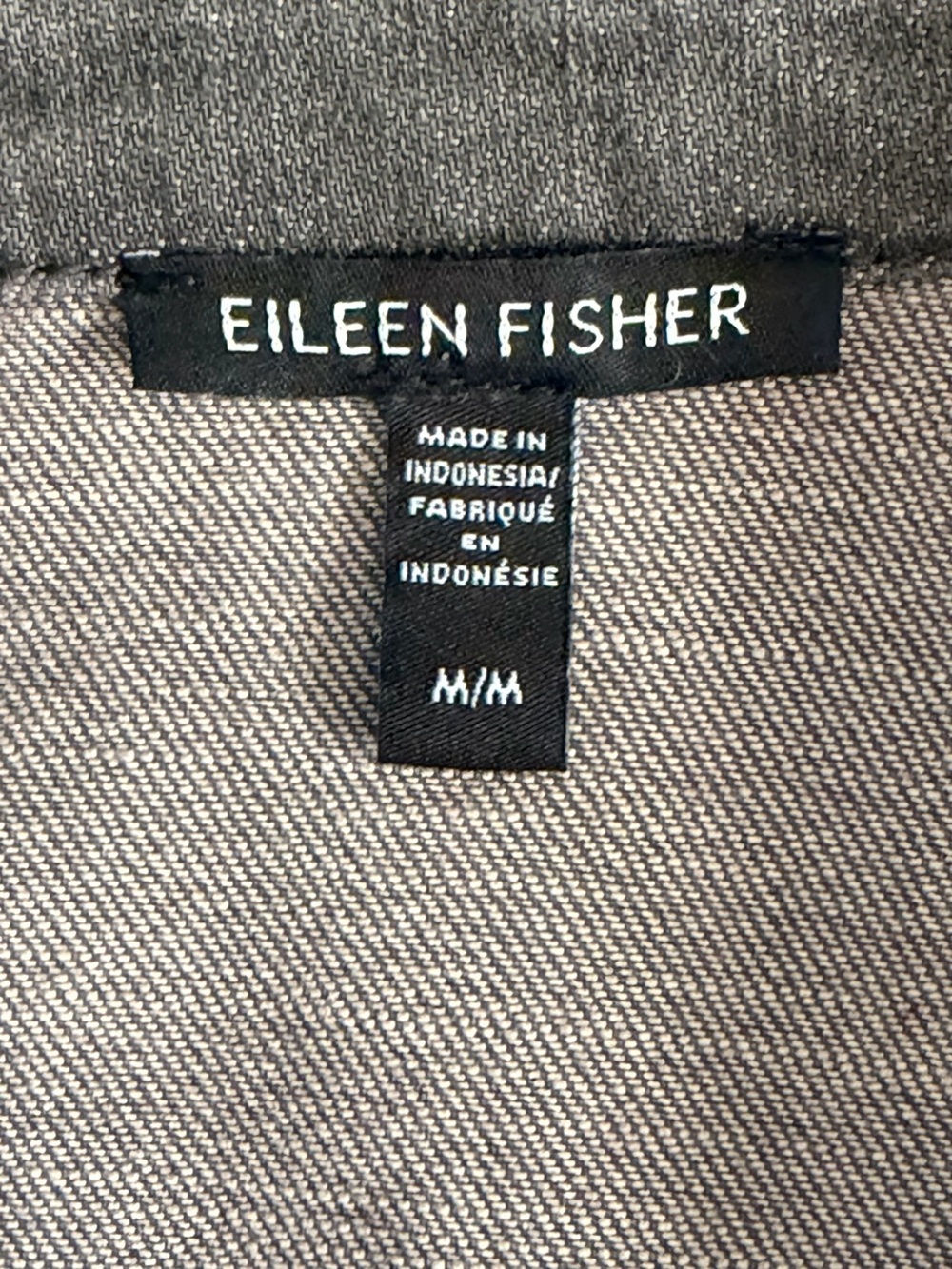 Eileen Fisher Missy Organic Cotton Stretch Classic Collar Jacket Grey Size M - Picture 6 of 12